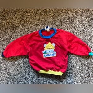 Vintage 90s OshKosh B'gosh Red Sweatshirt with Blue and Yellow Accents